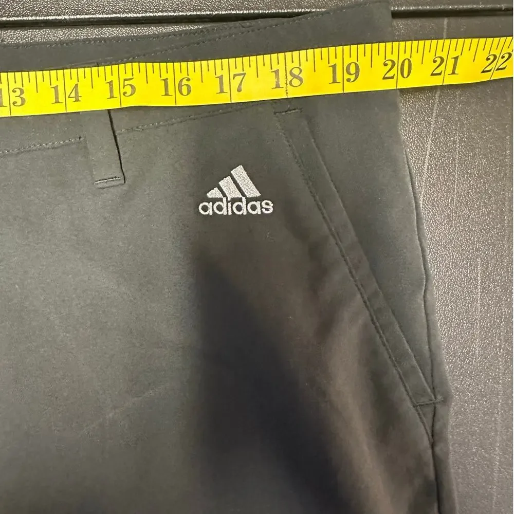 Adidas Golf Performance Shorts Mens 38 Black Flat Front Stretch 10” Inseam